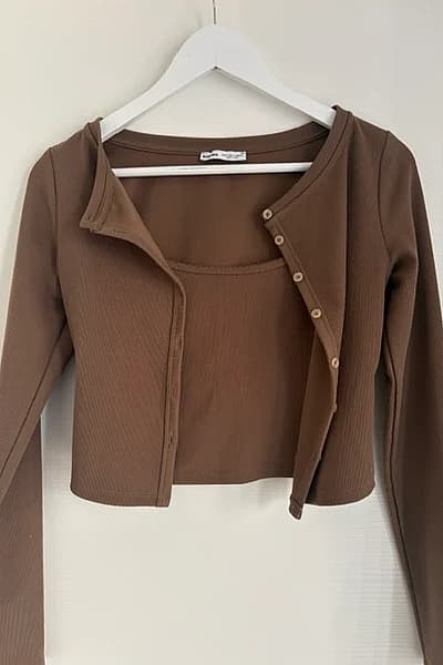 Bershka Ribbed Cardigan Co-ord Set by Bershka — pre-loved on Thrifted.mt