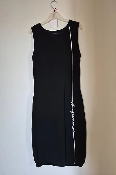 Armani Exchange black logo dress