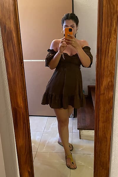 Brown off-shoulder mini dress by Trendyol — pre-loved on Thrifted.mt
