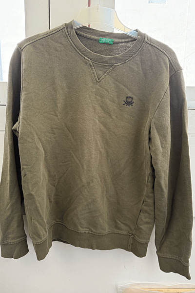 Olive Green Benetton Sweatshirt by United Colors of Benetton — pre-loved on Thrifted.mt