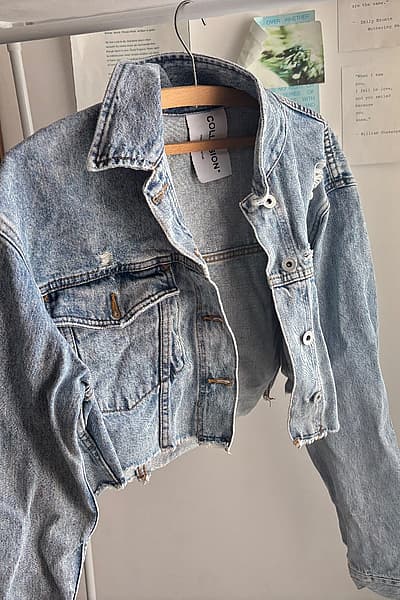 Collusion cropped denim jacket by Collusion — pre-loved on Thrifted.mt