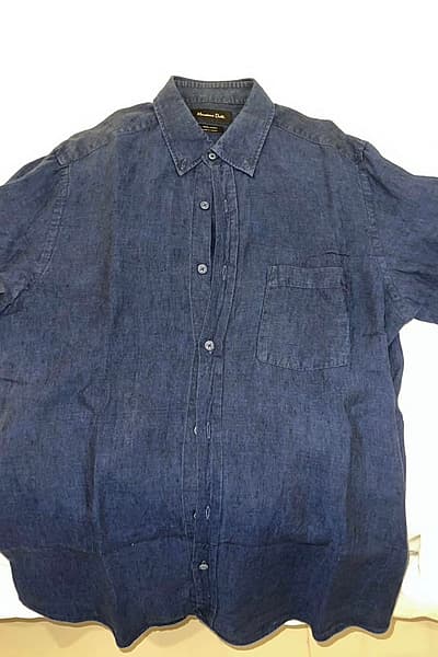 Massimo Dutti blue linen shirt by Massimo Dutti — pre-loved on Thrifted.mt