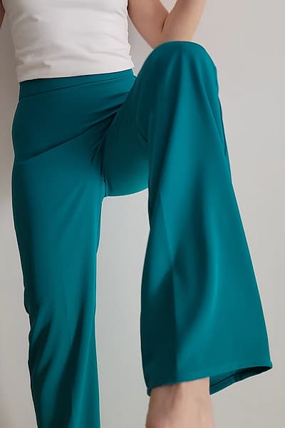 Chic Teal Wide Leg Trousers by H2O — pre-loved on Thrifted.mt