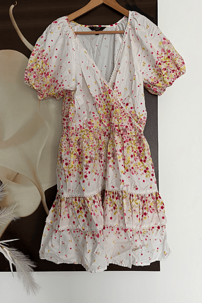 Lipsy London Floral Wrap Dress by LIPSY LONDON — pre-loved on Thrifted.mt