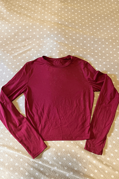 Basic Long Sleeve Crop Top by Shein — pre-loved on Thrifted.mt