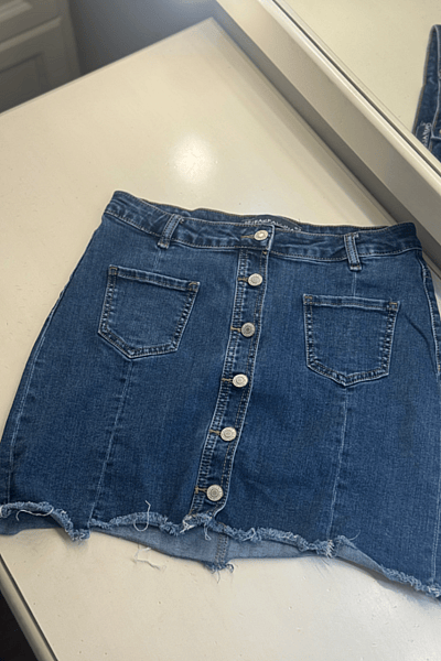 Button Front Denim Skirt by Farfallina Gold — pre-loved on Thrifted.mt