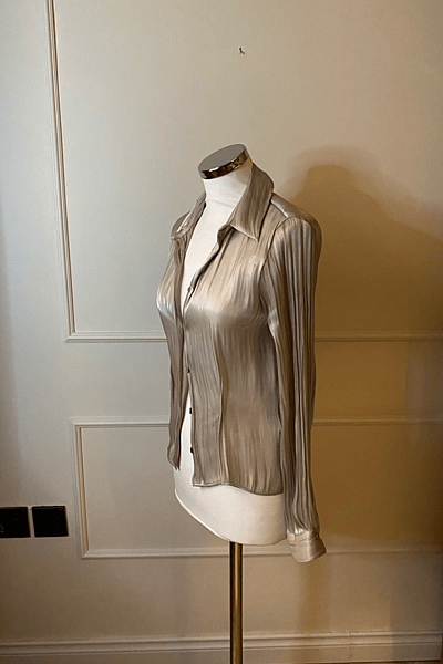 Shimmer Button-Up Shirt by Zara — pre-loved on Thrifted.mt