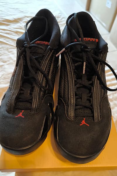 Air Jordan 14 Black Trainers by Jordan — pre-loved on Thrifted.mt