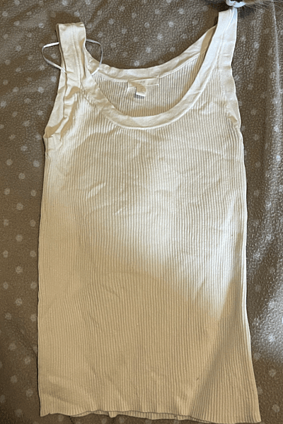 Cream Ribbed Vest Top by H&M — pre-loved on Thrifted.mt