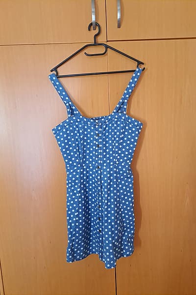 Forever21 Blue polka dot denim dress — pre-loved on Thrifted.mt