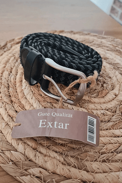 Unisex Extar Black and Grey Woven Belt by Extar — pre-loved on Thrifted.mt