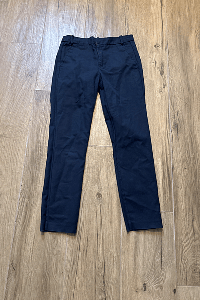 Tailored navy slim fit trousers by Zara — pre-loved on Thrifted.mt