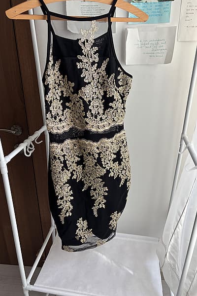 Scarlet Rocks Black Gold Dress by Scarlet Rocks — pre-loved on Thrifted.mt