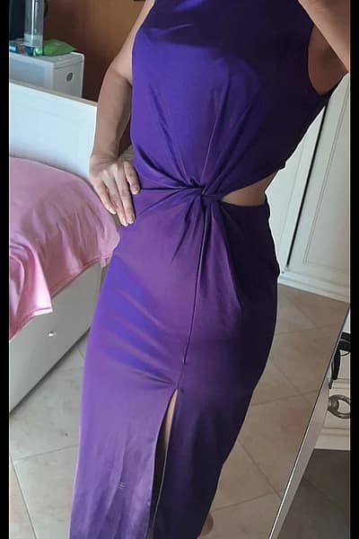 Purple Cut Out Midi Dress — pre-loved on Thrifted.mt