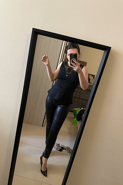 Black Peplum Lace Top by Guess — pre-loved on Thrifted.mt