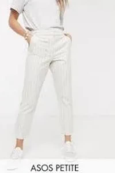 ASOS Design Ultimate Cigarette Trousers in Cream Stripe (EU32/UK4) by Asos Design — pre-loved on Thrifted.mt