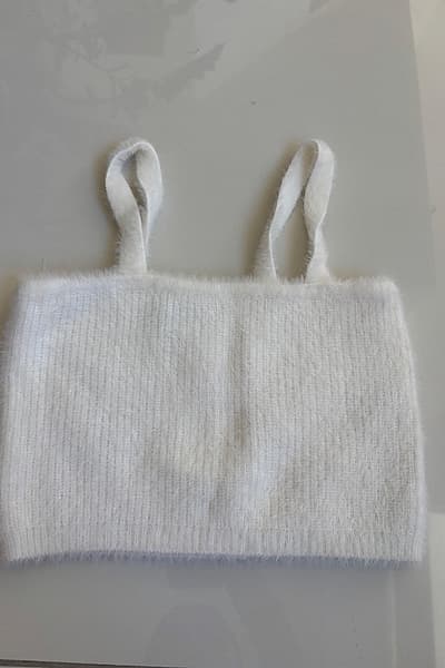 Fuzzy White Camisole by Bershka — pre-loved on Thrifted.mt