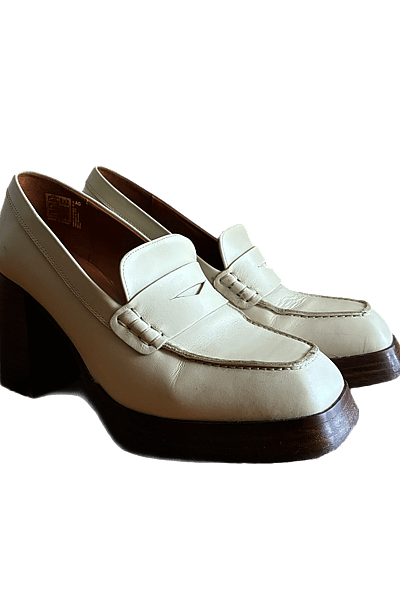 Alohas Cream Heeled loafers  by Alohas  — pre-loved on Thrifted.mt