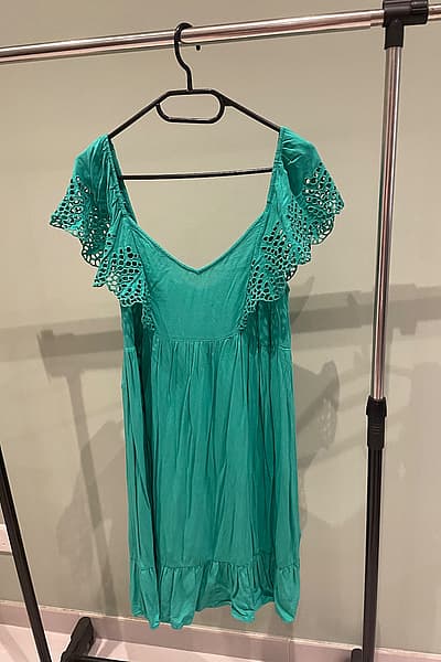 Green summer mini dress by Promod — pre-loved on Thrifted.mt