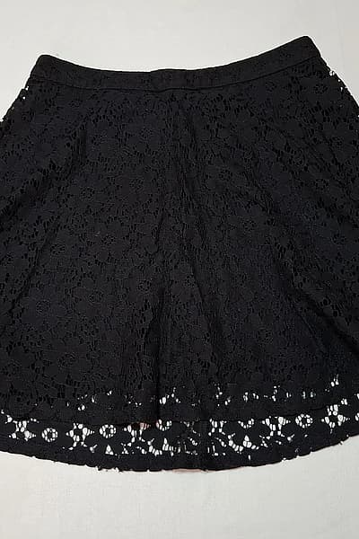 Promod Black Lace A-Line Mini Skirt — pre-loved on Thrifted.mt