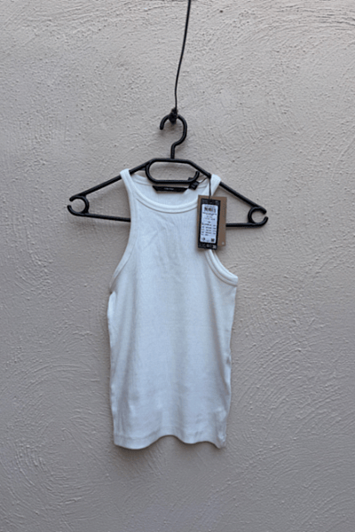 Vero Moda White Ribbed Tank by Vero Moda — pre-loved on Thrifted.mt