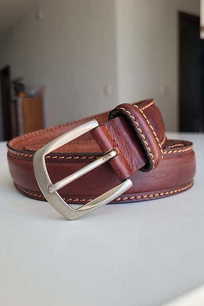 Brown Leather Buckle Belt
