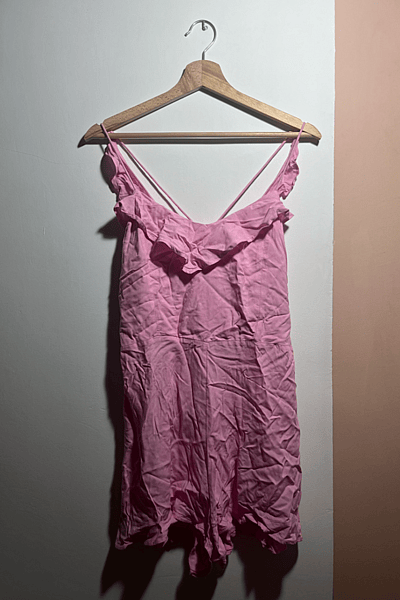 Pink Ruffle Strap Mini Playsuit by Pimkie — pre-loved on Thrifted.mt