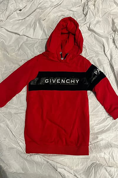 Red Logo Hooded Sweatshirt Dress by Givenchy — pre-loved on Thrifted.mt