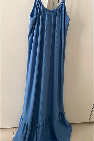 Blue Ribbed Cami Maxi Dress by Piazza Italia — pre-loved on Thrifted.mt