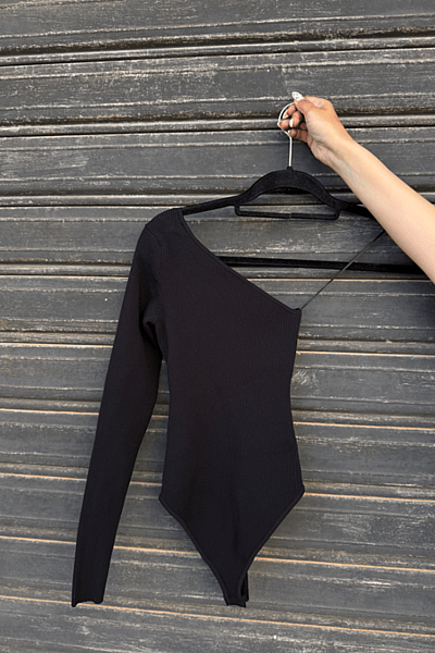 Bershka Black One-Shoulder Bodysuit by Bershka — pre-loved on Thrifted.mt