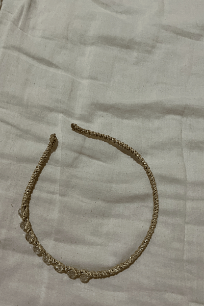 Beaded Woven Gold Headband — pre-loved on Thrifted.mt