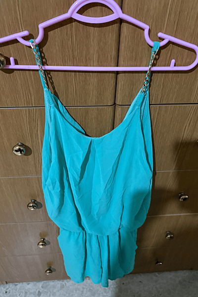 Teal Chain Strap Playsuit — pre-loved on Thrifted.mt