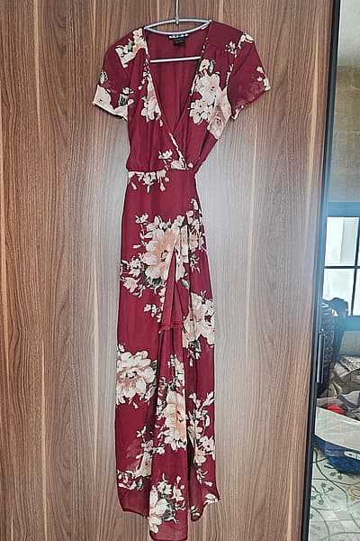 Floral Print Wrap Maxi Dress by Paper Doll — pre-loved on Thrifted.mt