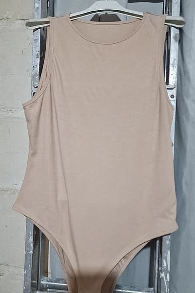 Beige Ribbed Bodysuit by SHEIN — pre-loved on Thrifted.mt