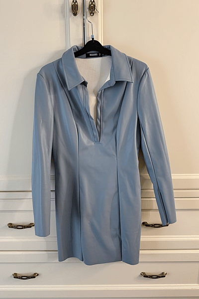 Blue Faux Leather Dress by MISSGUIDED — pre-loved on Thrifted.mt