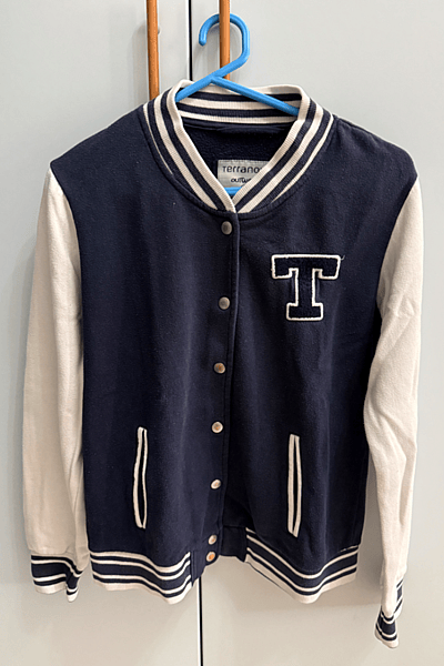 Varsity Bomber Jacket with Letter by Terranova — pre-loved on Thrifted.mt