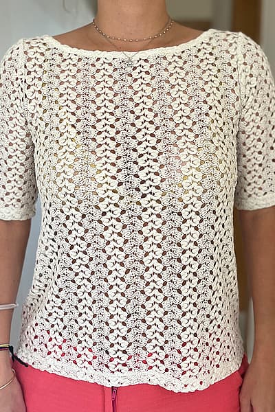 Promod Off White Crochet Knit Top by Promod — pre-loved on Thrifted.mt