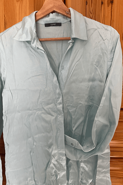 Esprit Light Blue Satin Shirt by Esprit — pre-loved on Thrifted.mt