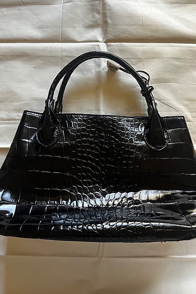 Black Croc-effect Leather handbag by Furla — pre-loved on Thrifted.mt