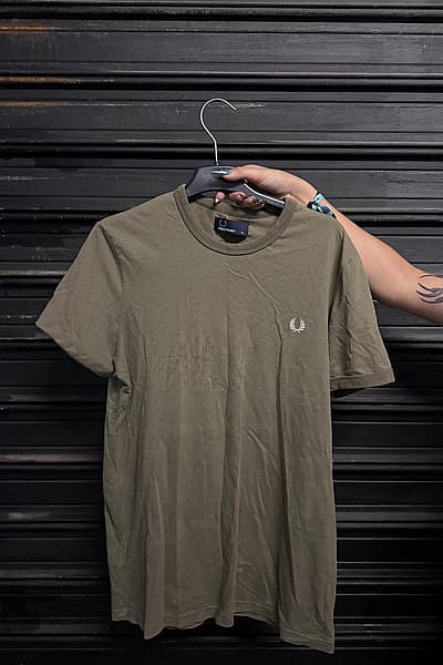 Fred Perry Olive Crew-Neck Tee by Fred Perry — pre-loved on Thrifted.mt