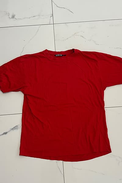 Red Cotton Crew Neck T-Shirt by Cotton Wear — pre-loved on Thrifted.mt