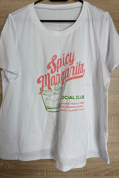 Shein Curve Spicy Margarita T-Shirt by SHEIN — pre-loved on Thrifted.mt