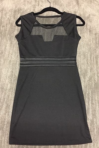 Black body shape dress in mesh — pre-loved on Thrifted.mt