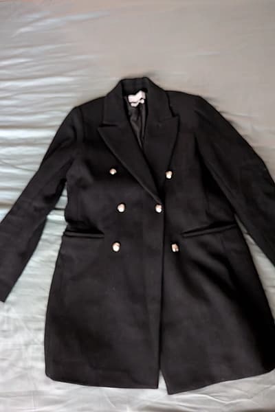 Black Double-Breasted Blazer by MNG — pre-loved on Thrifted.mt