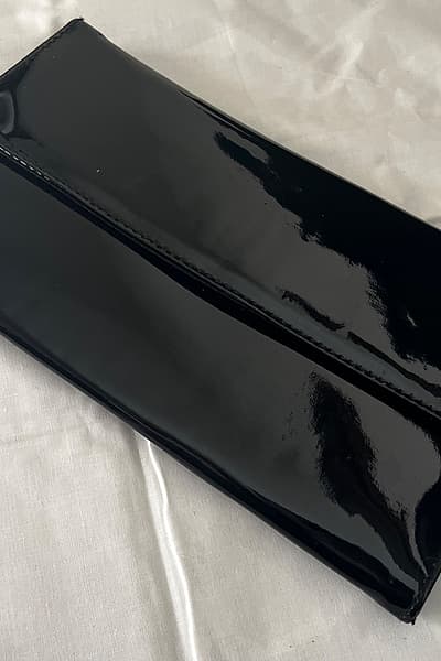 Classic Black Patent Clutch Bag by Shilton — pre-loved on Thrifted.mt