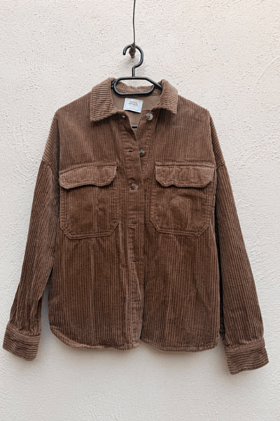 Brown corduroy shirt jacket by Pull&Bear — pre-loved on Thrifted.mt