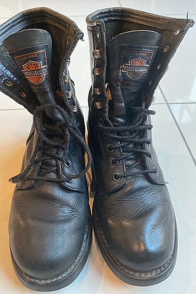 Harley Davidson Leather Boots size 36.5 by Harley Davidson — pre-loved on Thrifted.mt
