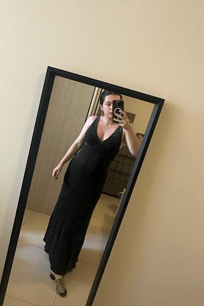 Sparkly V-Neck Maxi Dress by Mango — pre-loved on Thrifted.mt