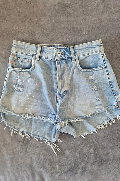 Bershka High Waisted Denim Shorts by Bershka — pre-loved on Thrifted.mt