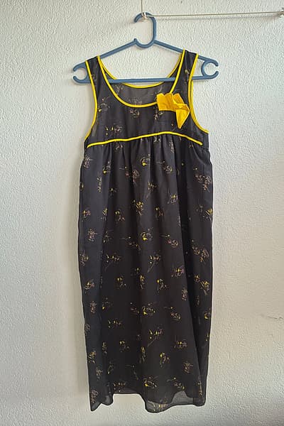 Vintage Black patterned summer sundress — pre-loved on Thrifted.mt